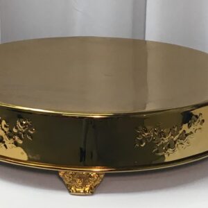 Round Dark Gold Cake Plateau
