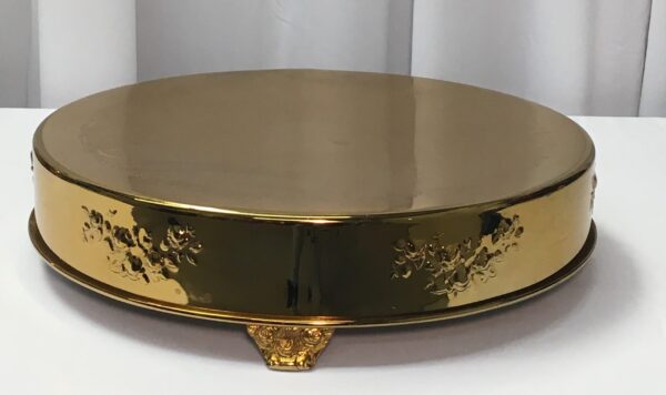 Round Dark Gold Cake Plateau