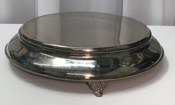 Round Silverplate Cake Plateau with Roping