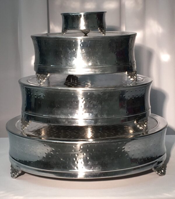 Round Hammered Cake Plateau