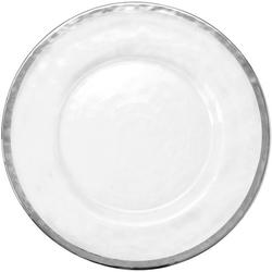 Clear Glass and Silver Charger