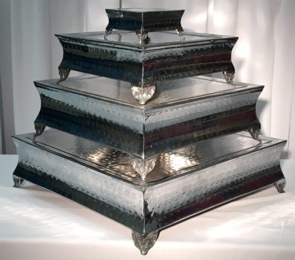 Square Hammered Cake Plateau