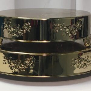 Round Gold Cake Plateau