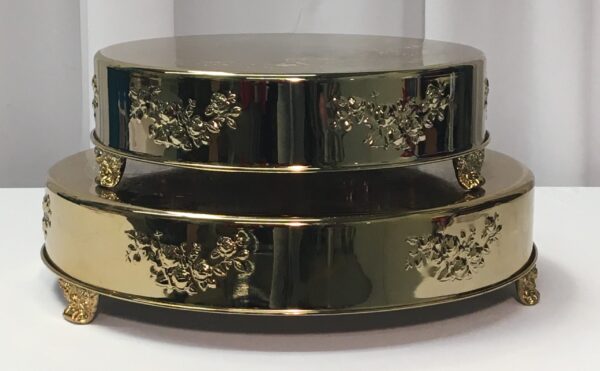 Round Gold Cake Plateau