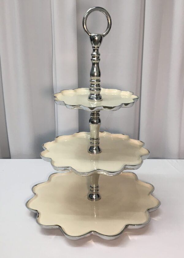 Nickel & White Cupcake Stand
