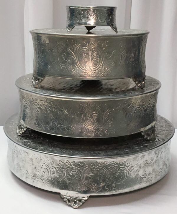 Round Tall Aluminum Cake Plateau