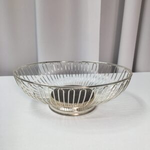 Bread Basket Oval Silver Wire