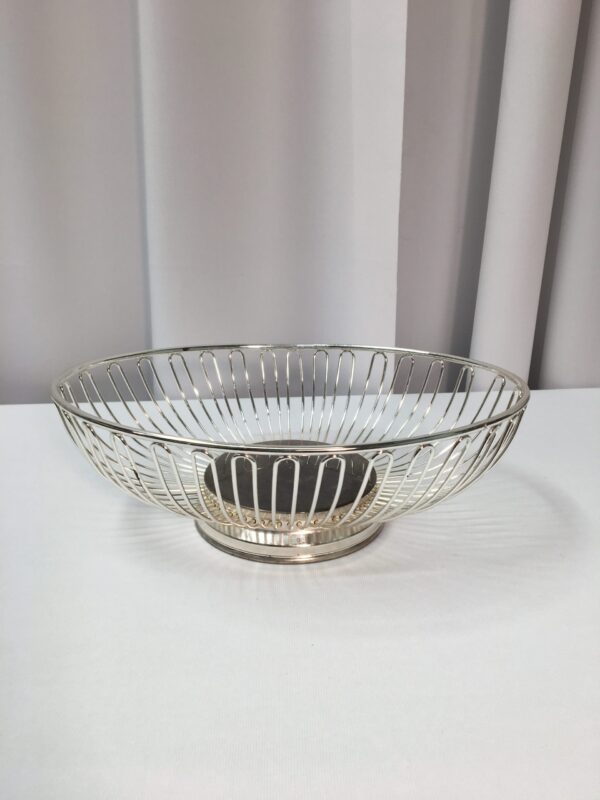 Bread Basket Oval Silver Wire