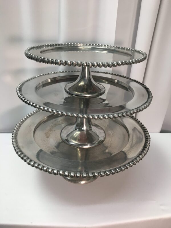 Aluminum Beaded Cake Stand