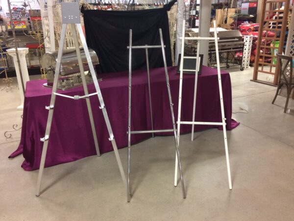White, Silver and Aluminum Easels