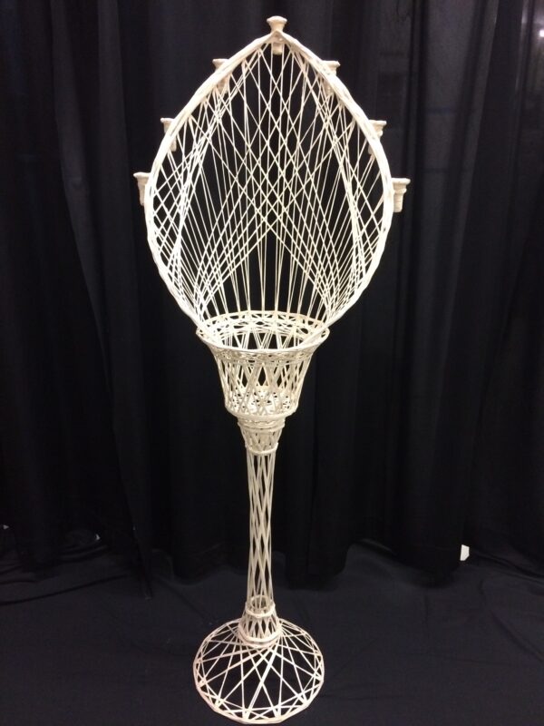 7 light wicker, white